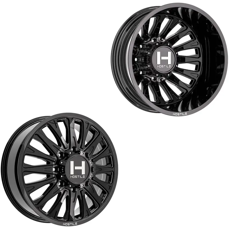 20X8.25 Hostile H404 Ghost Gloss Black Pre-11 Gm Pre-19 Dodge Dually Wheels 8X6.5 Set Of 6 (Fits Up To 12.50 Tire) 1