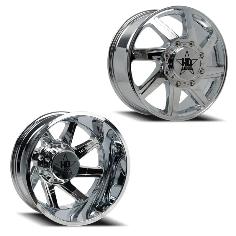 20X8.25 Luxxx Lhd14 Chrome 05-Up Ford 19-Up Dodge Dually Wheels 8X200 Set Of 6 (Fits Up To 12.50 Tire) 1
