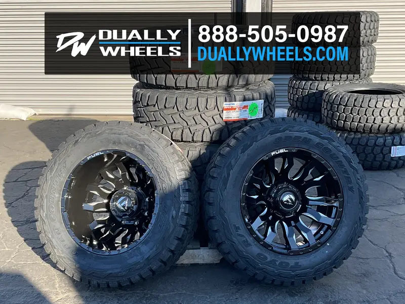 20X9 Fuel D673 Blitz Gloss Black Milled Pre-19 Dodge Dually Super Single Wheels 8X6.5 Set Of 6 (Fits Up To 13.50 Tire) 2