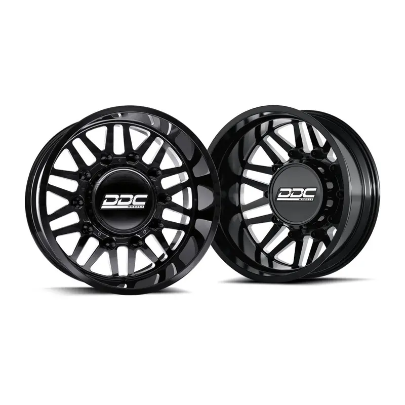 22X10 Ddc Aftermath Black Milled 19-Up Dodge Dually Super Single Wheels 8 Lug Set Of 6 (Lug Nuts Included) Fits Up To 12.50 Tire 1