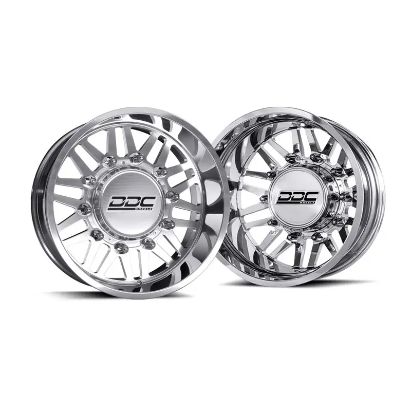22X10 Ddc Aftermath Polished 19-Up Dodge Dually Super Single Wheels 8 Lug Set Of 6 (Lug Nuts Included) Fits Up To 12.50 Tire 1