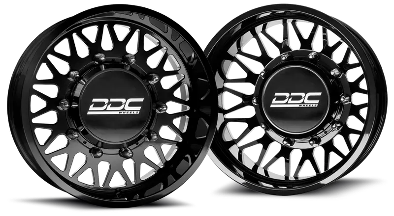 22X10 Ddc Mesh Blk 05-Up Ford Forged Dually Single Wheels 8 Lug Set Of 6 (Lug Nuts And Billet Lug Covers Included) Fits Up To 12.50 Tire 1
