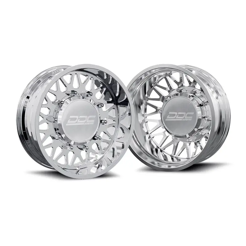 22X10 Ddc Mesh Pol 05-Up Ford Forged Dually Single Wheels 8 Lug Set Of 6 (Lug Nuts And Billet Lug Covers Included) Fits Up To 12.50 Tire 1