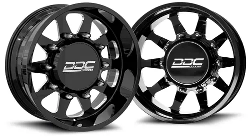 22X10 Ddc Ten Black Pre-11 Gm Pre-19 Dodge Pre-99 Ford Forged Dually Super Single Wheels 8X6.5 Set Of 6 (Lug Nuts And Billet Lug Covers Included) Fits Up To 12.50 Tire 1