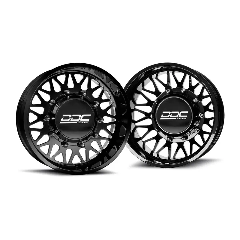 22X10 Ddc The Mesh Black Milled Ford F-450/F-550 Dodge 4500/5500 Forged Dually Super Single Wheels 10 Lug Set Of 6 (Lug Nuts/Billet Lug Covers Incl) Fits Up To 12.50 Tire 1