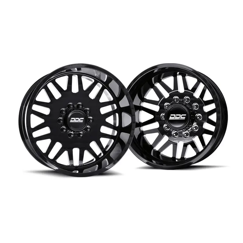 22X11 Ddc Aftermath Black Milled Ford Dodge Dually Super Single Wheels 10 Lug Set Of 6 (Lug Nuts Included) Fits Up To 12.50 Tire 1