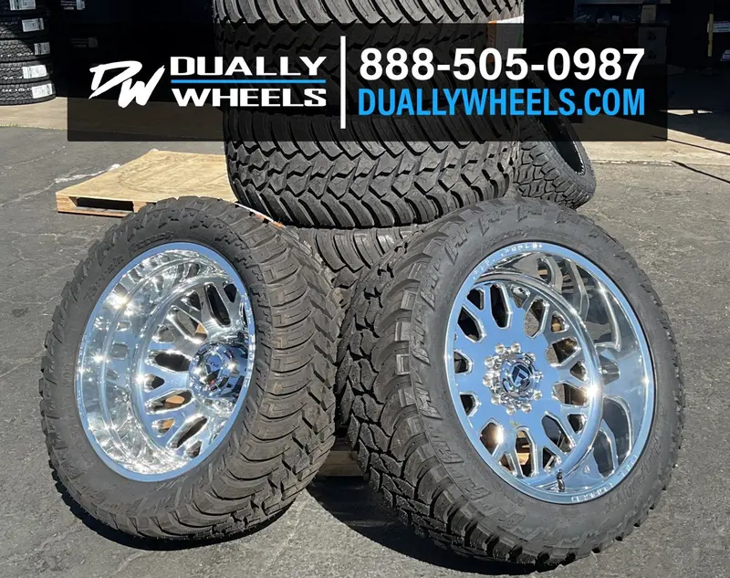 22X12 Fuel Forged Ff19d Polished Pre-11 Gm Dually Super Single Wheels 8 Lug Set Of 6 (Fits Up To 12.50 Tire) 2
