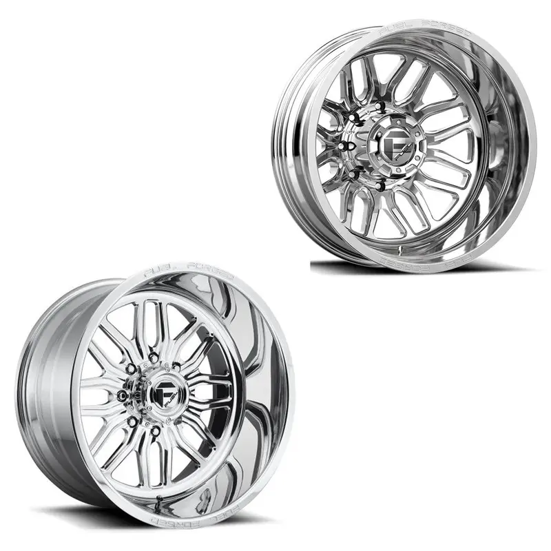 22X12 Fuel Forged Ff66 Polished 05-Up Ford Dually Super Single Wheels 8 Lug Set Of 6 (Fits Up To 12.50 Tire) 1