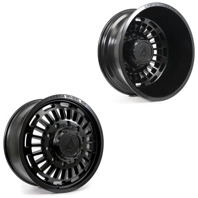 22X8.25 Arena A115 Tactic Satin Black 05-Up Ford 19-Up Dodge Dually Wheels 8X200 Set Of 6 (Fits Up To 12.50 Tire) 1