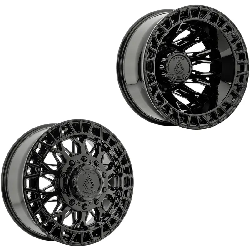 22X8.25 Arena A127 Innovator Glossy Black Ford/Dodge Dually Wheels 10X225 Set Of 6 (Fits Up To 12.50 Tire) 1