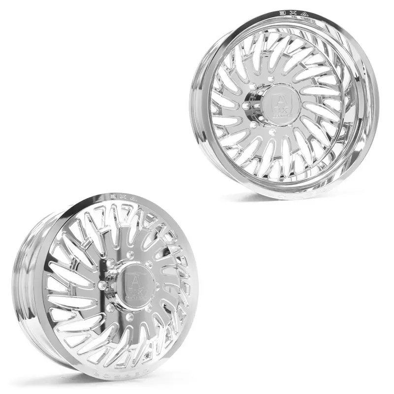 22X8.25 Axe Af10 Fully Polished Ford F-450/F-550 Dodge 4500/5500 Directional Forged Dually Wheels 10X225 Set Of 6 (Fits Up To 13.50 Tire) 1
