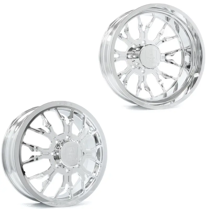 22X8.25 Axe Af6 Fully Polished Ford F-450/F-550 Dodge 4500/5500 Forged Dually Wheels 10X225 Set Of 6 (Fits Up To 13.50 Tire) 1