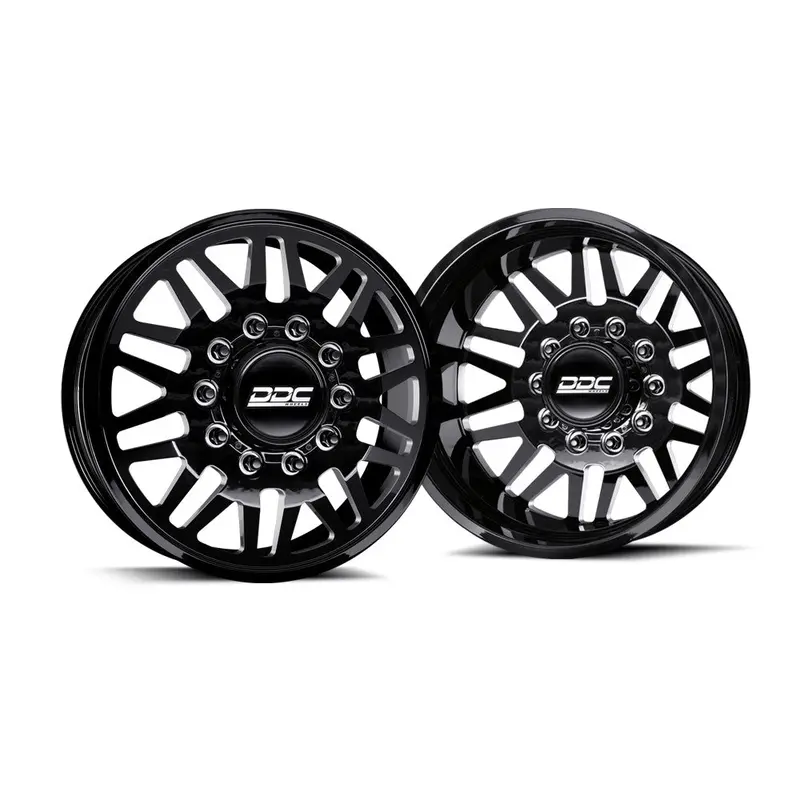 22X8.25 Ddc Aftermath Black Milled Ford F-450/F-550 Dodge 4500/5500 Dually Wheels 10X225 Set Of 6 (Lug Nuts Included) Fits Up To 12.50 Tire 1