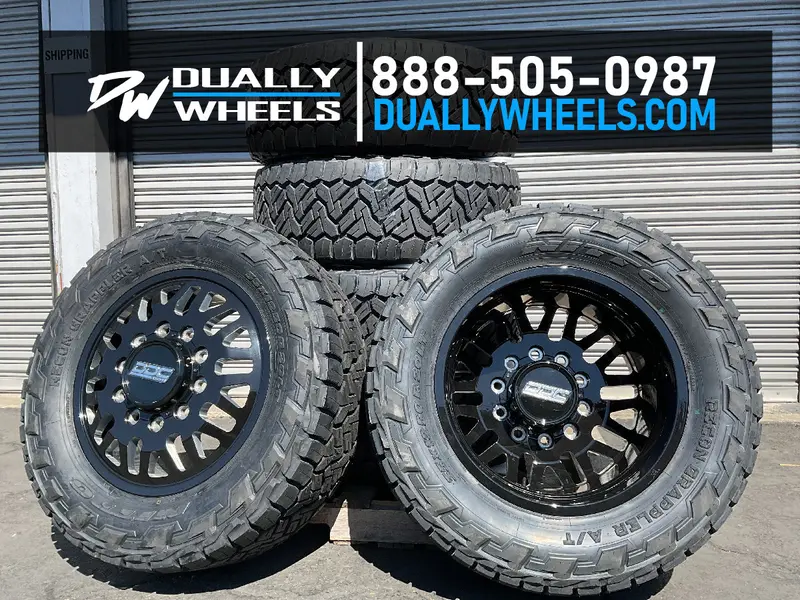 22X8.25 Ddc Aftermath Black Milled Ford F-450/F-550 Dodge 4500/5500 Dually Wheels 10X225 Set Of 6 (Lug Nuts Included) Fits Up To 12.50 Tire 2