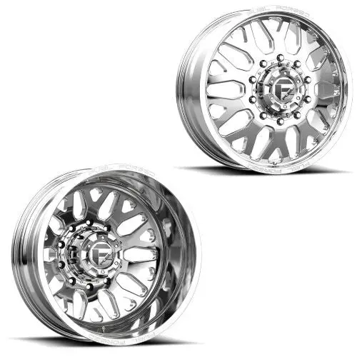 22X8.25 Ff19d Fuel Forged Polished Ford F-450/F-550 Dodge 4500/5500 Dually Wheels 10X225 Set Of 6 (Fits Up To 12.50 Tire) 1