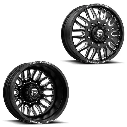 22X8.25 Ff66d Fuel Forged Matte Blk Mil Ford F-450/F-550 Dodge 4500/5500 Dually Wheels 10X225 Set Of 6 (Fits Up To 12.50 Tire) 1