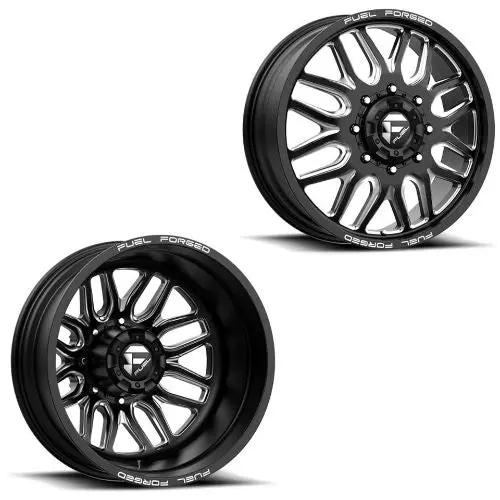 22X8.25 Ff66d Fuel Forged Matte Blk Mill 05-Up Ford 19-Up Dodge Dually Wheels 8X200 Set Of 6 (Fits Up To 12.50 Tire) 1
