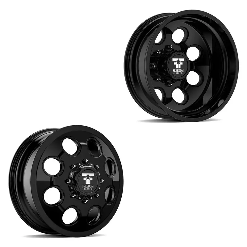 22X8.25 Freedom Forged Ff01 Founder Gloss Black Pre-11 Gm Pre-19 Dodge Dually Wheels 8X6.5 Set Of 6 (Fits Up To 12.50 Tire) 1
