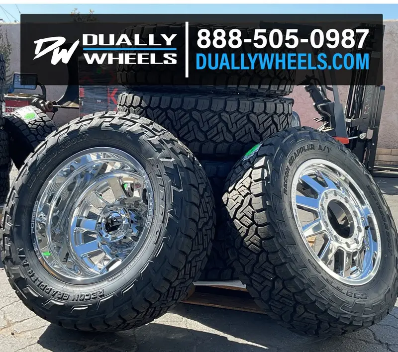 22X8.25 Fuel Forged Ff09d Polished 05-Up Ford 19-Up Dodge Dually Wheels 8X200 Set Of 6 (Fits Up To 12.50 Tire) 2