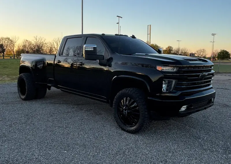 22X8.25 Hostile H404 Ghost Gloss Black 11-Up Gm Dually Wheels 8X210 Set Of 6 (Fits Up To 12.50 Tire) 2
