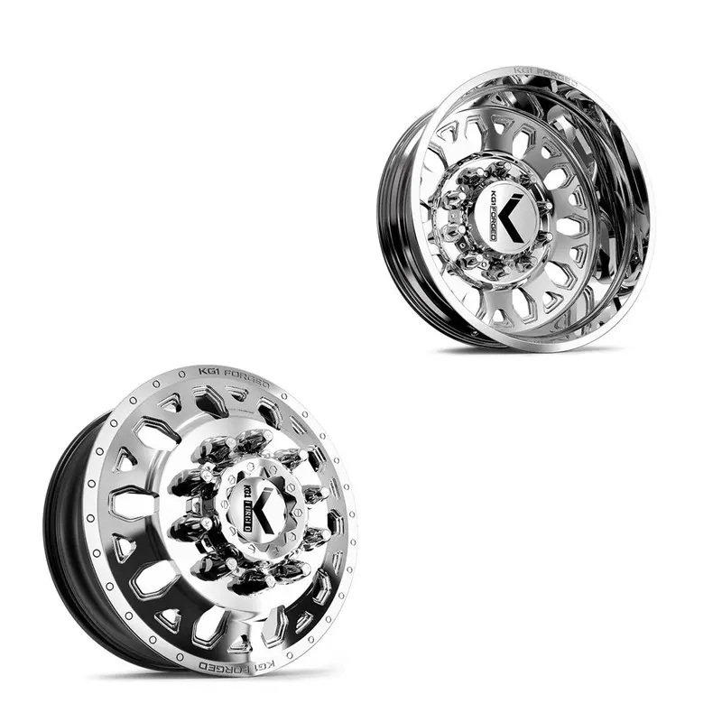 22X8.25 Kg1 Forged Kd002 Honor Polished Pre-11 Gm Pre-19 Dodge Dually Wheels 8X6.5 Set Of 6 (Lug Nuts/Adapters Included) Fits Up To 13.50 Tire 1