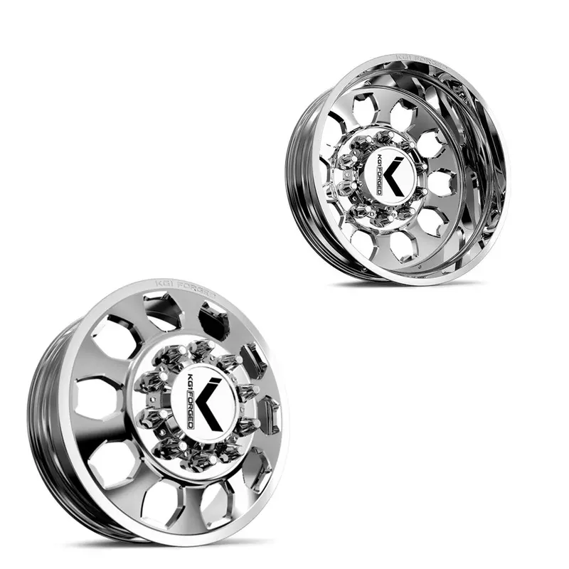 22X8.25 Kg1 Forged Kd003 Sarge Polished 11-Up Gm Dually Wheels 8X210 Set Of 6 (Lug Nuts/Adapters Included) Fits Up To 13.50 Tire 1