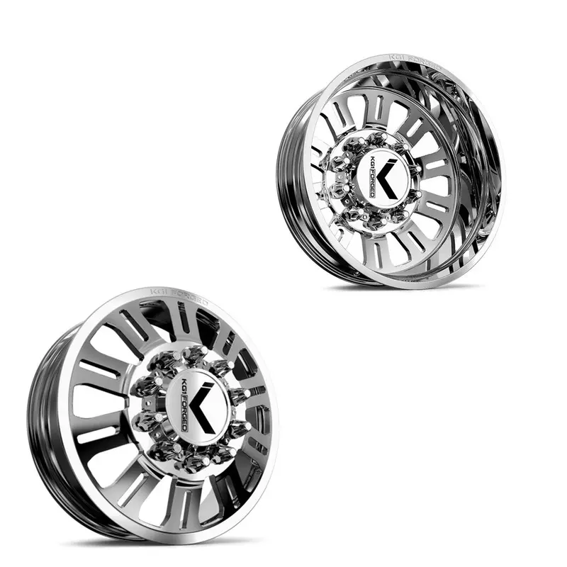 22X8.25 Kg1 Forged Kd004 Duel Polished Pre-11 Gm Pre-19 Dodge Dually Wheels 8X6.5 Set Of 6 (Lug Nuts/Adapters Included) Fits Up To 13.50 Tire 1