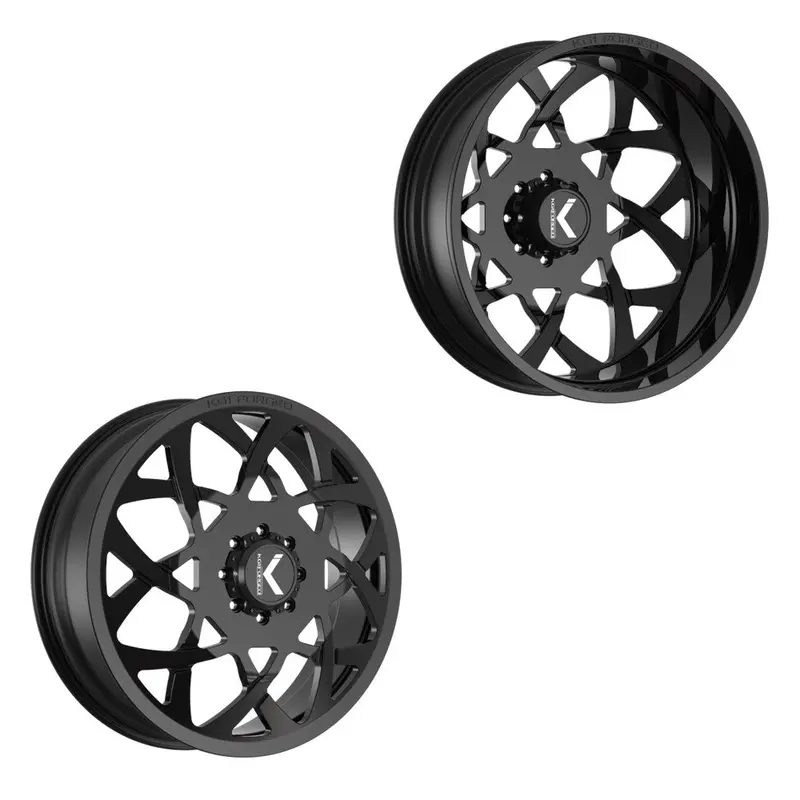 22X8.25 Kg1 Forged Kd008 Orbital Gloss Black 05-Up Ford 19-Up Dodge Dually Wheel 8X200 Set Of 6 (Fits Up To 12.50 Tire) 1