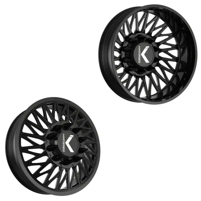 22X8.25 Kg1 Forged Kd054 Glaze Gloss Black Ford/Dodge Directional Dually Wheels 10X225 Set Of 6 (Lug Nuts/Adapters Included) Fits Up To 13.50 Tire 1