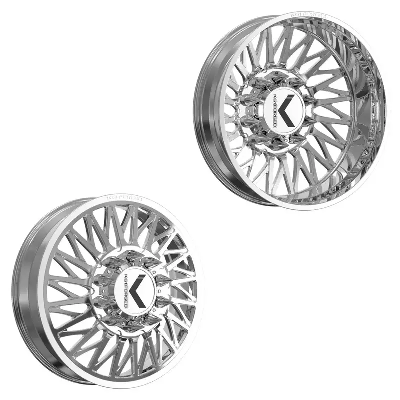 22X8.25 Kg1 Forged Kd054 Glaze Polished 05-Up Ford Directional Dually Wheels 8X200 Set Of 6 (Lug Nuts/Adapters Included) Fits Up To 13.50 Tire 1