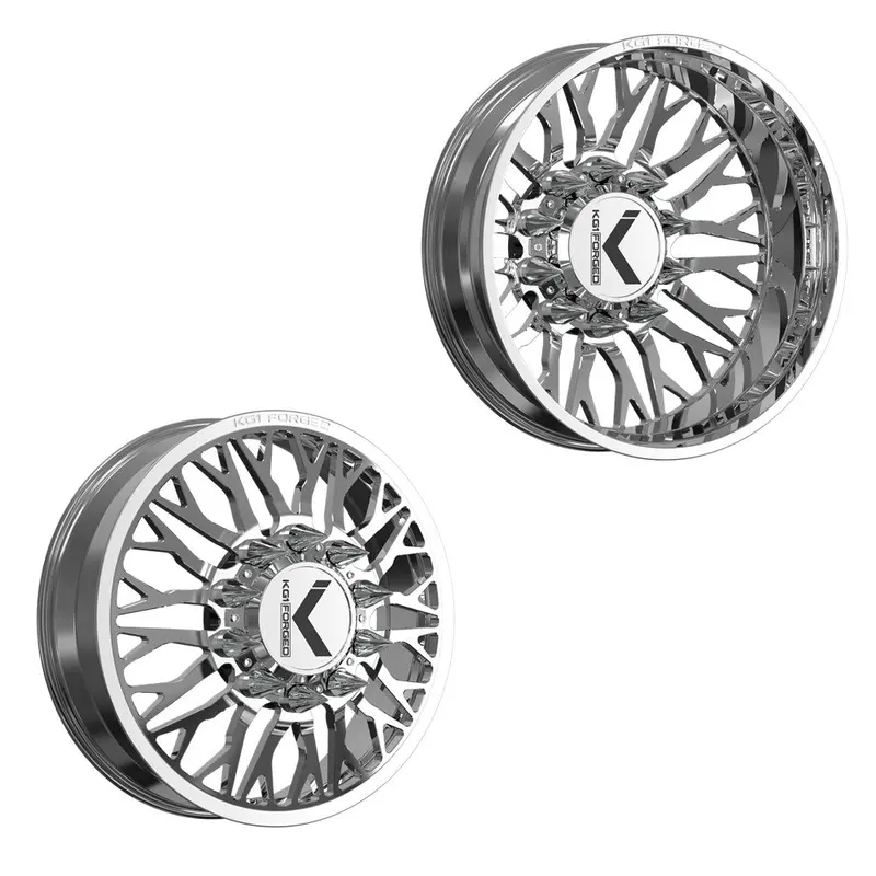 22X8.25 Kg1 Forged Kd081 Buckler Polished Gm/Dodge Dually Wheels 8X6.5 Set Of 6 (Lug Nuts/Adapters Included) Fits Up To 13.50 Tire 1
