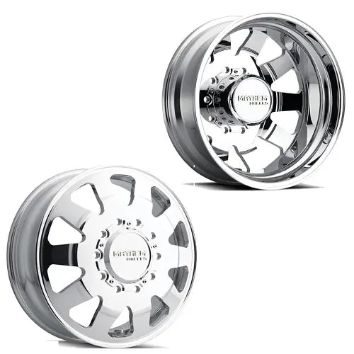 22X8.25 Mayhem 8181 Challenger Pol Big Rig Wheel W/Caps 10X285 Set Of 10 (Fits Up To 12.50 Tire) 1