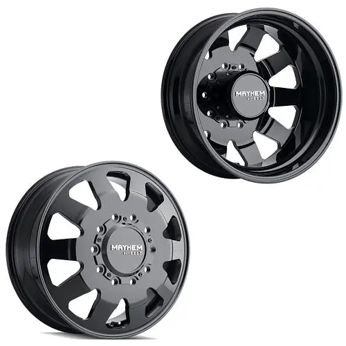 22X8.25 Mayhem 8181 Full Black Wheels 10X225 169Mm Set Of 4 (Fits Up To 12.50 Tire) 1