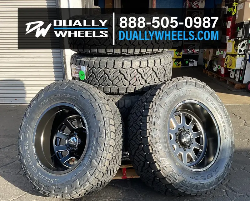 24X12 Fuel Forged Ff09d Matte Black Milled 19-Up Dodge Dually Super Single Wheels 8 Lug Set Of 6 (Fits Up To 12.50 Tire) 2