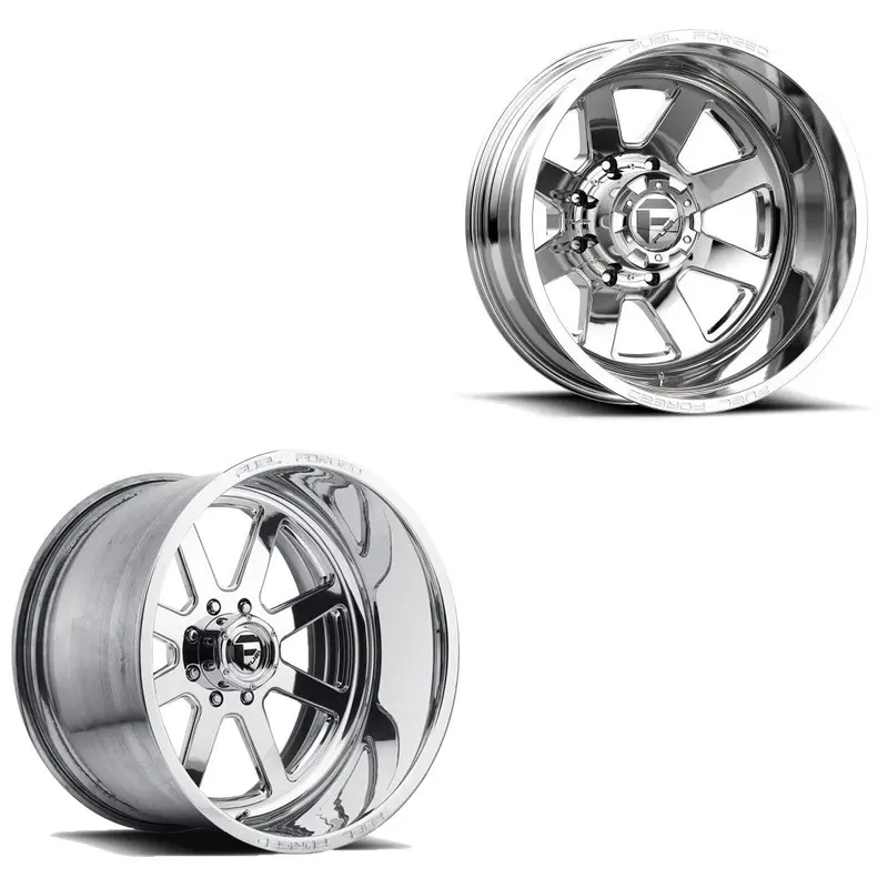24X12 Fuel Forged Ff09d Polished 11-Up Gm Dually Super Single Wheels 8 Lug Set Of 6 (Fits Up To 13.50 Tire) 1