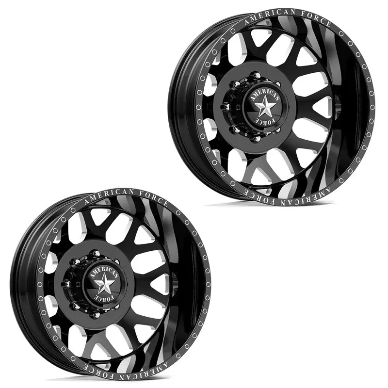 24X8.25 American Force Db03 Payload Gloss Black Milled 99-04 Ford Dually Wheels 8X170 Set Of 6 (Fits Up To 12.50 Tire) 1