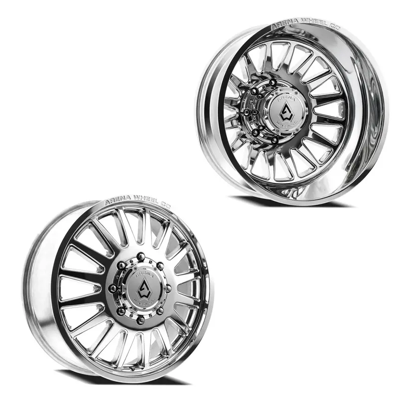 24X8.25 Arena A110 Rival Milled And Polished 05-Up Ford 19-Up Dodge Dually Wheels 8X200 Set Of 6 (Fits Up To 12.50 Tire) 1