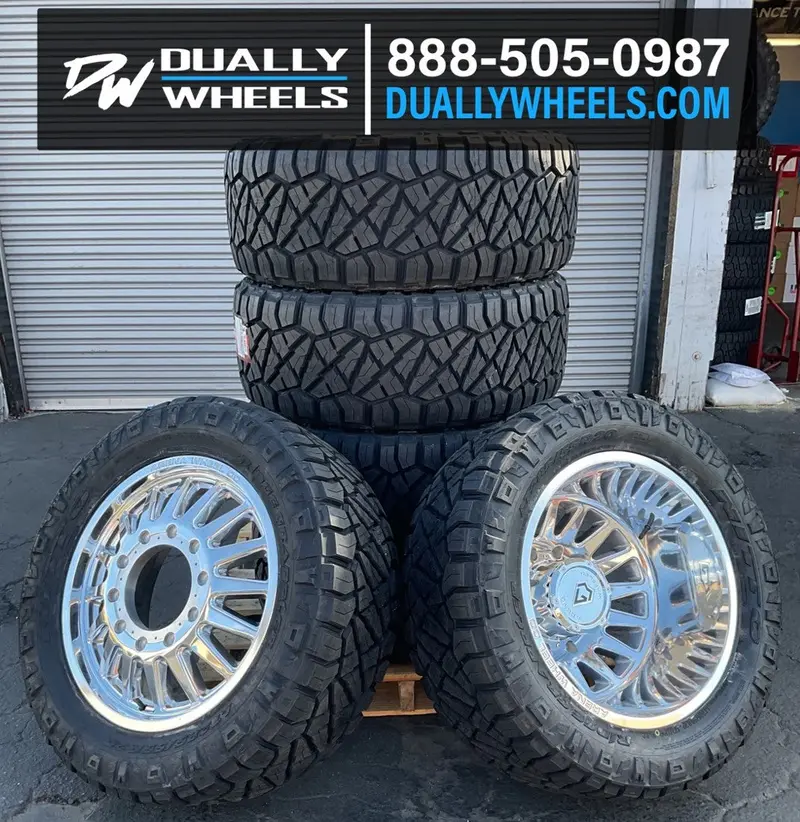 24X8.25 Arena A110 Rival Milled And Polished Ford/Dodge Dually Wheels 10X225 Set Of 6 (Fits Up To 12.50 Tire) 2