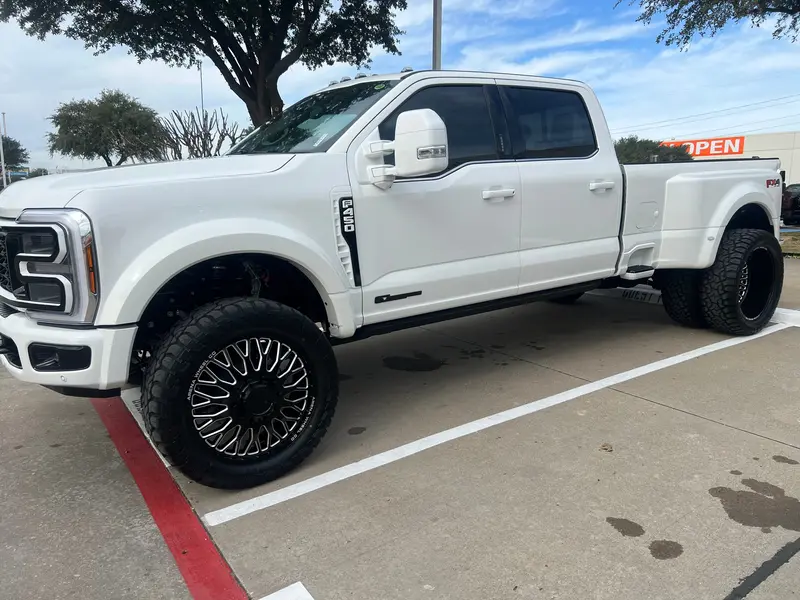 24X8.25 Arena A121 Monarch Gloss Black And Milled 11-Up Gm Dually Wheels 8X210 Set Of 6 (Fits Up To 12.50 Tire) 2