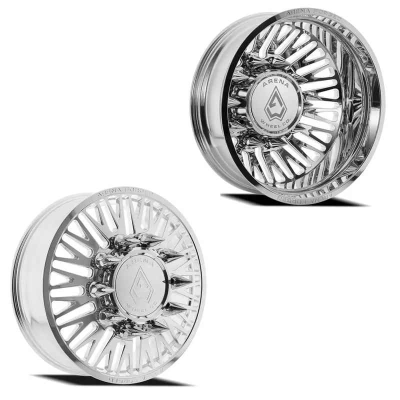 24X8.25 Arena Af101 Casino Milled And Polished 05-Up Ford 19-Up Dodge Forged Dually Wheels 8X200 Set Of 6 (Fits Up To 13.50 Tire) 1
