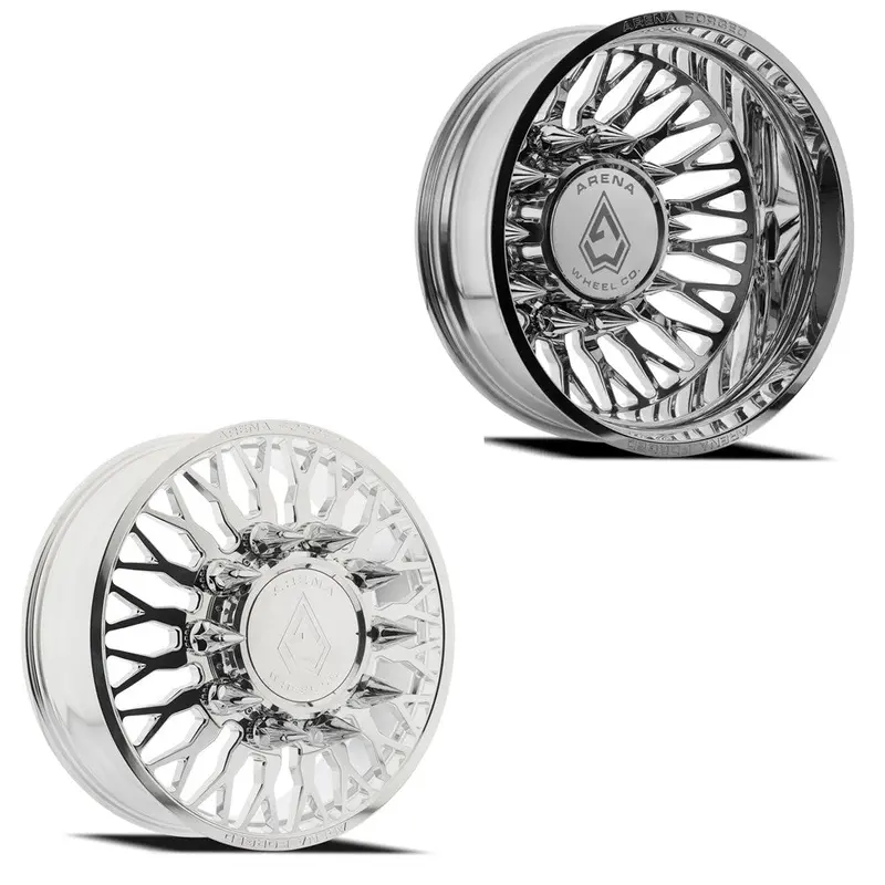 24X8.25 Arena Af102 Maximus Milled And Polished Ford/Dodge Forged Dually Wheels 10X225 Set Of 6 (Fits Up To 13.50 Tire) 1