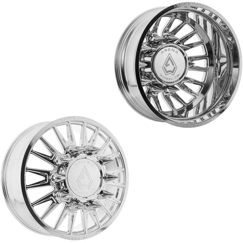 24X8.25 Arena Af105 Imperial Milled And Polished Ford/Dodge Forged Dually Wheels 10X225 Set Of 6 (Fits Up To 13.50 Tire) 1