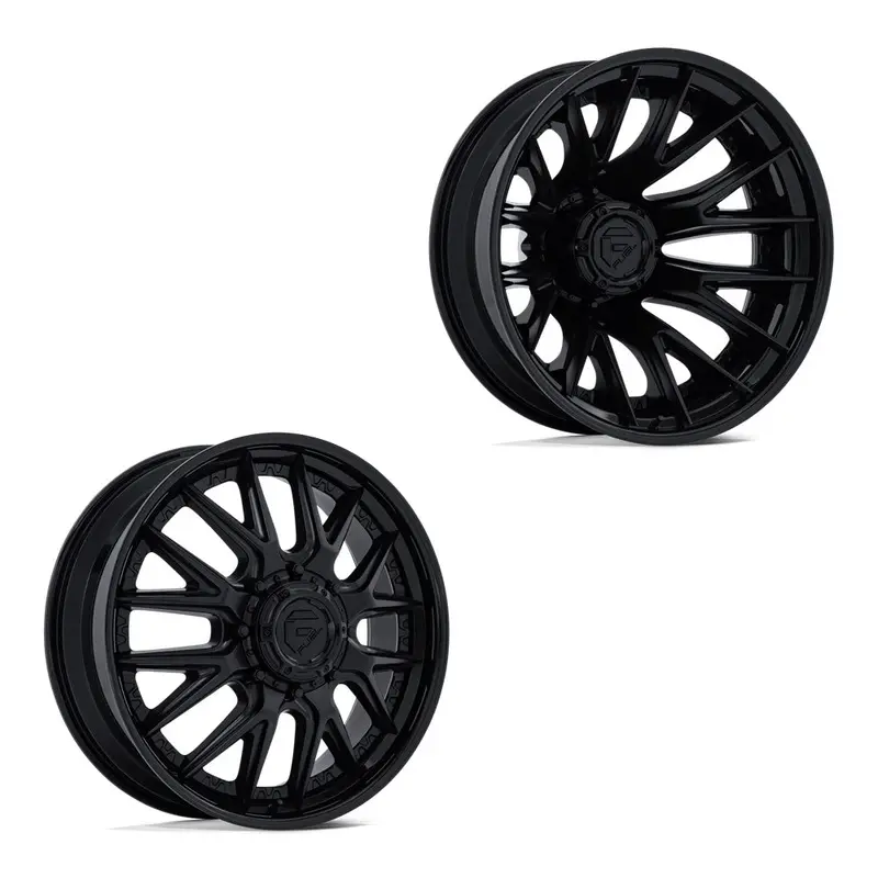 24X8.25 Fuel Off-Road D406 Catalyst Matte Black W/ Gloss Black Lip 11-Up Gm Dually Wheels 8X210 Set Of 6 (Fits Up To 12.50 Tire) 1