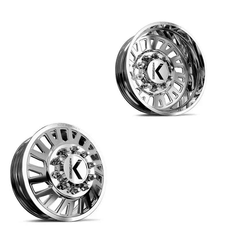24X8.25 Kg1 Forged Kd001 Master Polished 05-Up Ford Wheels 8X200 Set Of 6 (Lug Nuts/Adapters Included) Fits Up To 13.50 Tire 1