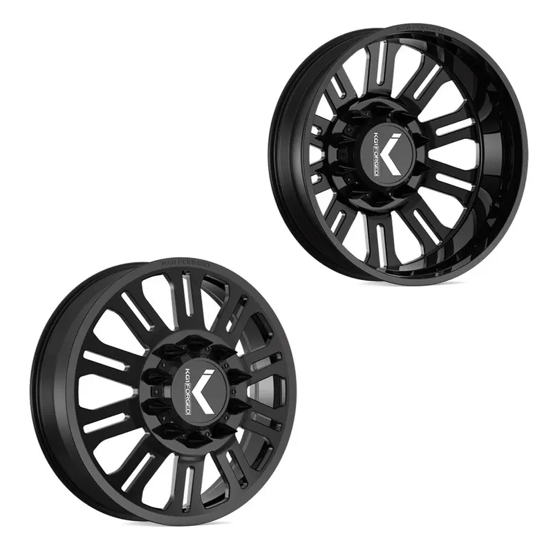 24X8.25 Kg1 Forged Kd004 Duel-D Gloss Black Ford F-450/F-550 Dodge 4500/5500 Dually Wheels 10X225 Set Of 6 (Lug Nuts/Adapters Included) Fits Up To 13.50 Tire 1
