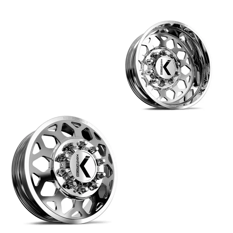 24X8.25 Kg1 Forged Kd006 Blitz Polished 99-04 Ford Dually Wheels 8X170 Set Of 6 (Lug Nuts/Adapters Included) Fits Up To 13.50 Tire 1
