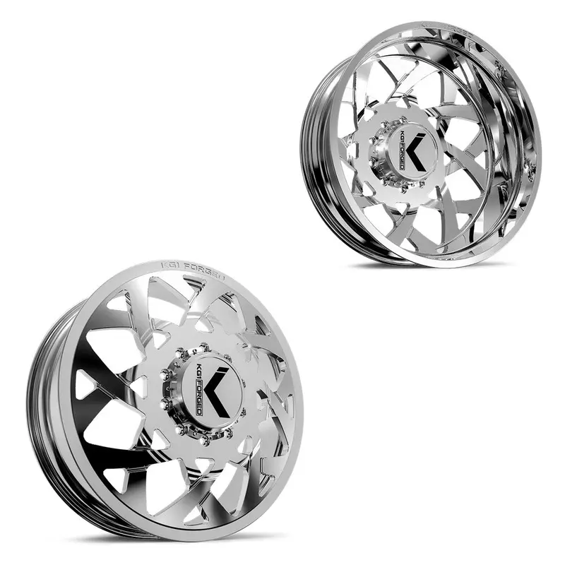 24X8.25 Kg1 Forged Kd008 Orbital Polished Gm/Dodge Dually Wheels 8X6.5 Set Of 6 (Fits Up To 12.50 Tire) 1