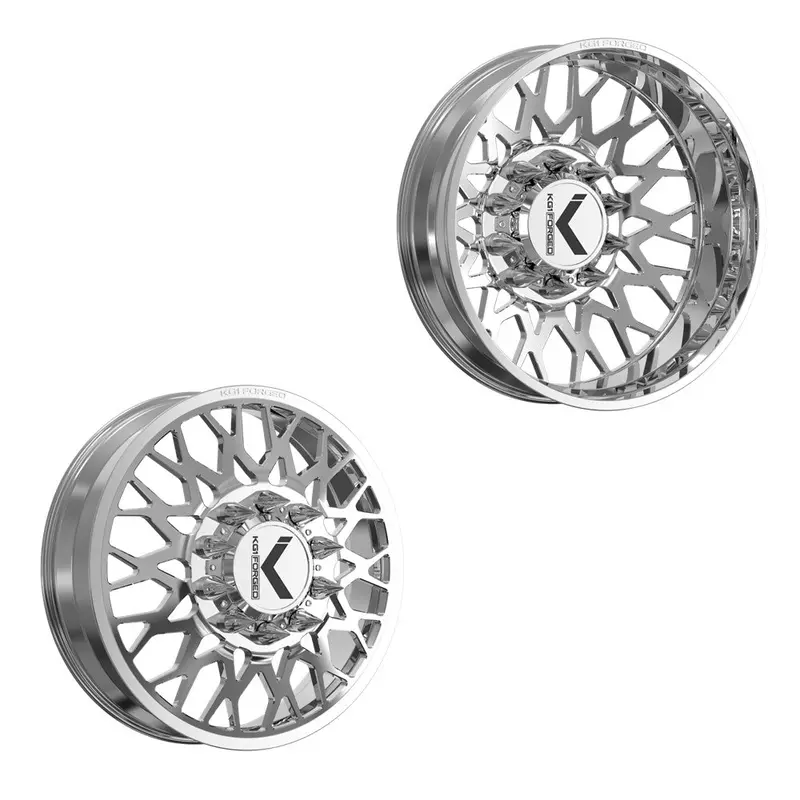 24X8.25 Kg1 Forged Kd019 Torture-D Polished 19-Up Dodge Dually Wheels 8X200 Set Of 6 (Lug Nuts/Adapters Included) Fits Up To 13.50 Tire 1