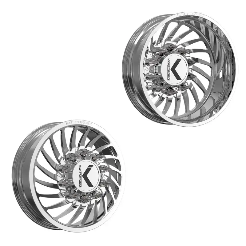 24X8.25 Kg1 Forged Kd023 Bender-D Polished 19-Up Dodge Directional Dually Wheels 8X200 Set Of 6 (Lug Nuts/Adapters Included) Fits Up To 13.50 Tire 1