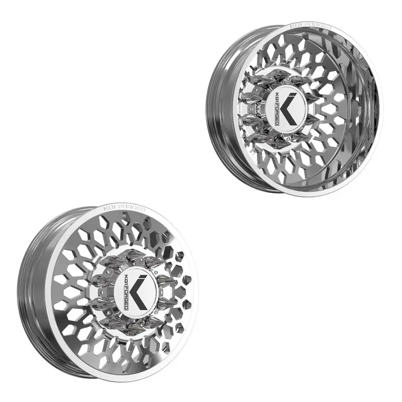 24X8.25 Kg1 Forged Kd066 Glitz-D Polished 05-Up Ford Dually Wheels 8X200 Set Of 6 (Lug Nuts/Adapters Included) Fits Up To 13.50 Tire 1